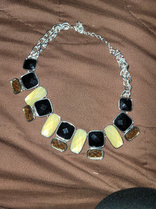 Vintage black gem necklace
